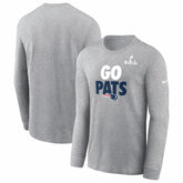 New England Patriots Super Bowl LX Fast As Fast Gets Long Sleeve T-Shirt - Heather Gray - Nike