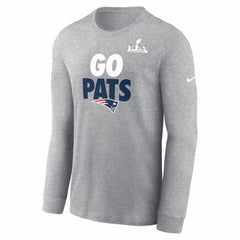 New England Patriots Super Bowl LX Fast As Fast Gets Long Sleeve T-Shirt - Heather Gray - Nike