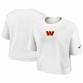 Washington Commanders Women's Striped Cropped T-Shirt - Yellow/Cream - Nike