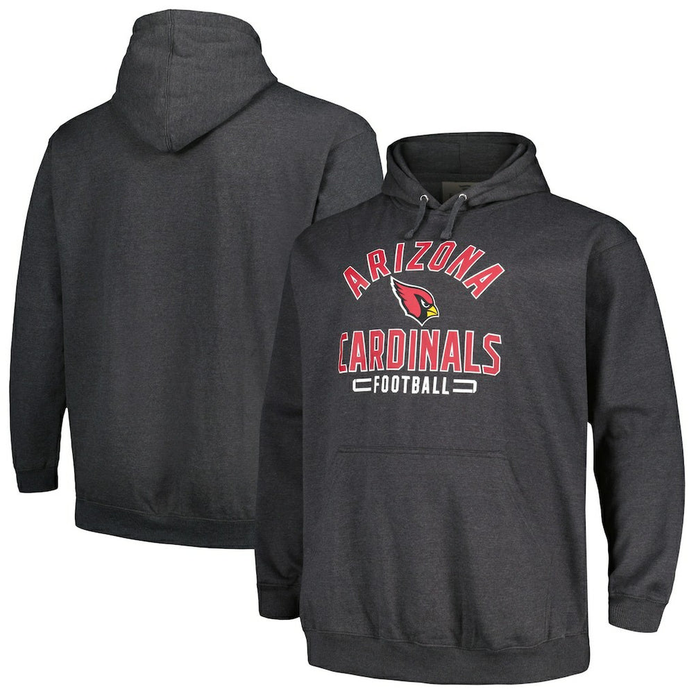 Arizona Cardinals Big & Tall Pullover Hoodie - Heather Charcoal - Fanatics