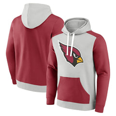 Arizona Cardinals Big & Tall Team Fleece Pullover Hoodie - Silver/Cardinal - Fanatics
