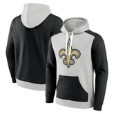 New Orleans Saints Big & Tall Team Fleece Pullover Hoodie - Silver/Black - Fanatics