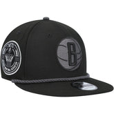 New Era Brooklyn Nets Back Laurels 9FIFTY Snapback Hat Black
