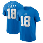 Isaac TeSlaa Detroit Lions Name & Number T-Shirt - Blue - Nike