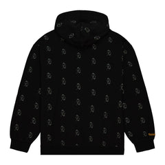 Green Bay Packers Allover Print Fleece Pullover Hoodie - Black - Mitchell & Ness