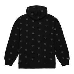 Las Vegas Raiders Allover Print Fleece Pullover Hoodie - Black - Mitchell & Ness