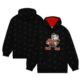 Cleveland Browns Allover Print Fleece Pullover Hoodie - Black - Mitchell & Ness