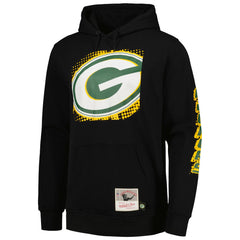 Green Bay Packers Gridiron Classics Big Face 7.0 Pullover Hoodie - Black - Mitchell & Ness