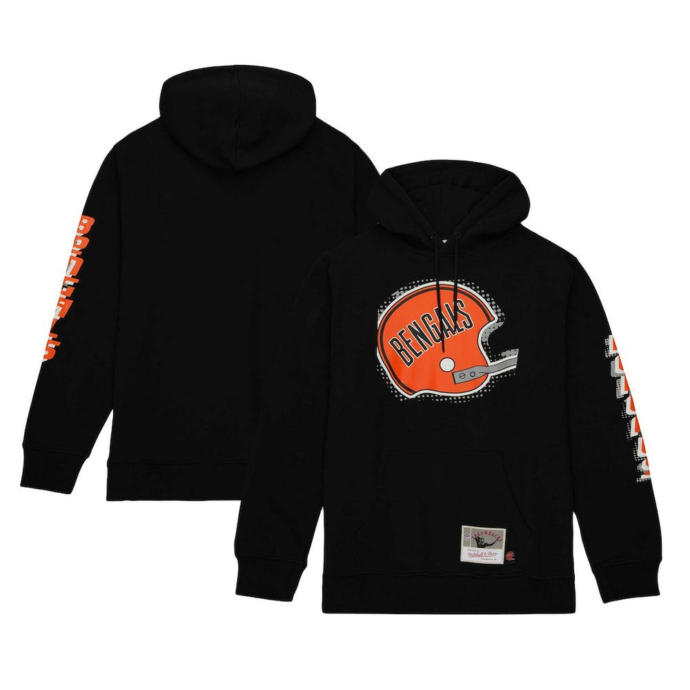 Cincinnati Bengals Gridiron Classics Big Face 7.0 Pullover Hoodie - Black - Mitchell & Ness