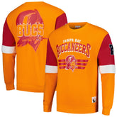 Tampa Bay Buccaneers Gridiron Classics Allover 3.0 Pullover Sweatshirt - Orange - Mitchell & Ness