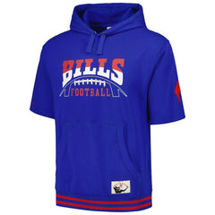 Buffalo Bills Pre-Game Short Sleeve Pullover Hoodie - Royal - Mitchell & Ness