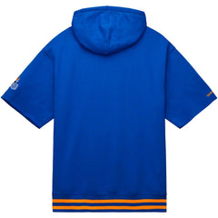 Los Angeles Rams Pre-Game Short Sleeve Pullover Hoodie - Royal - Mitchell & Ness