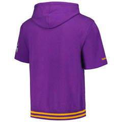 Minnesota Vikings Pre-Game Short Sleeve Pullover Hoodie - Purple - Mitchell & Ness