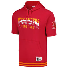 Tampa Bay Buccaneers Pre-Game Short Sleeve Pullover Hoodie - Red - Mitchell & Ness