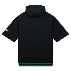 New York Jets Pre-Game Short Sleeve Pullover Hoodie - Black - Mitchell & Ness