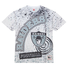 Las Vegas Raiders Team Burst Sublimated T-Shirt - White - Mitchell & Ness