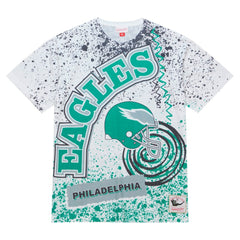 Philadelphia Eagles Team Burst Sublimated T-Shirt - White - Mitchell & Ness