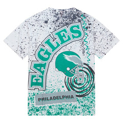 Philadelphia Eagles Team Burst Sublimated T-Shirt - White - Mitchell & Ness