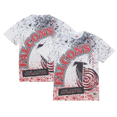 Atlanta Falcons Team Burst Sublimated T-Shirt - White - Mitchell & Ness
