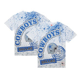 Dallas Cowboys Team Burst Sublimated T-Shirt - White - Mitchell & Ness
