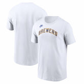 Milwaukee Brewers Nike Cooperstown Collection Wordmark T-Shirt Outlet