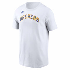 Milwaukee Brewers Nike Cooperstown Collection Wordmark T-Shirt Outlet