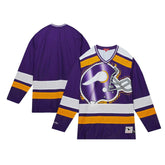 Minnesota Vikings Women's Big Face 7.0 Long Sleeve Jersey T-Shirt - Purple - Mitchell & Ness