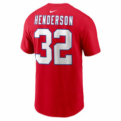 TreVeyon Henderson New England Patriots Name & Number T-Shirt - Red - Nike