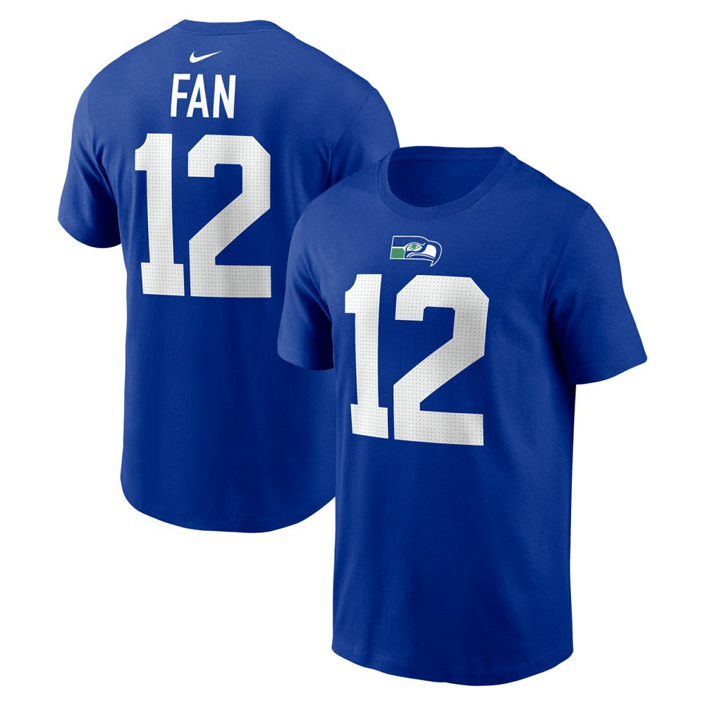 12s Seattle Seahawks Player Name & Number T-Shirt - Royal - Nike