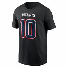 Drake Maye New England Patriots Carbon Name & Number T-Shirt - Black - Nike