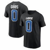 Jahmyr Gibbs Detroit Lions Carbon Name & Number T-Shirt - Black - Nike