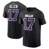 Josh Allen Buffalo Bills Carbon Name & Number T-Shirt - Black - Nike