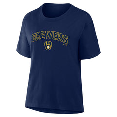 Milwaukee Brewers Fanatics Women's Lockup Legacy T-Shirt Outlet
