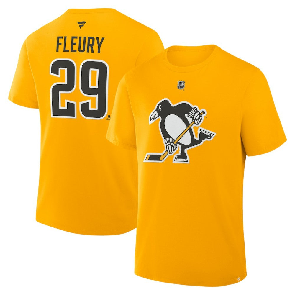 Marc-Andre Fleury Pittsburgh Penguins Fanatics Authentic Stack Name & Number T-Shirt - Gold | Fanatics discount