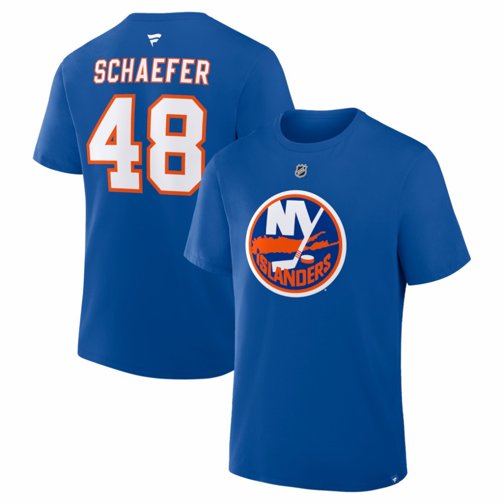 Matthew Schaefer New York Islanders Fanatics Authentic Stack Name & Number T-Shirt - Royal | Fanatics near me