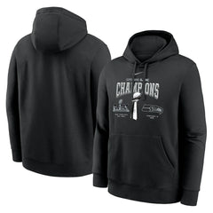 Seattle Seahawks Super Bowl LX Champions Locker Room Trophy Collection Fleece Hoodie - Black - Nike