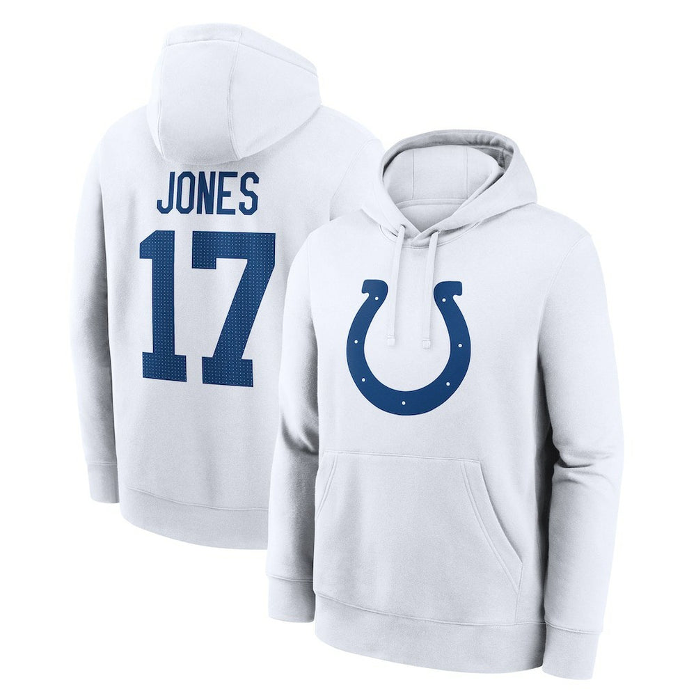 Daniel Jones Indianapolis Colts Player Name & Number Fleece Hoodie - White - Nike