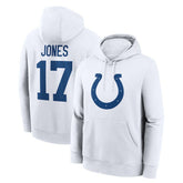 Daniel Jones Indianapolis Colts Player Name & Number Fleece Hoodie - White - Nike