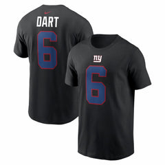 Jaxson Dart New York Giants Name & Number T-Shirt - Black - Nike