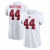 Cam Skattebo New York Giants Women's Name & Number T-Shirt - White - Nike