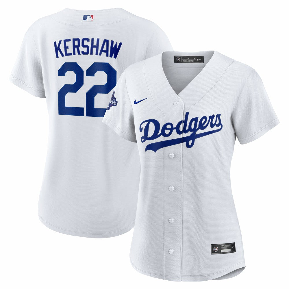 Clayton Kershaw Los Angeles Dodgers Nike Women's Home 2025 World Series Champions Replica Jersey Sale