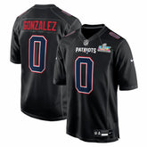 Christian Gonzalez New England Patriots Super Bowl LX Patch Carbon Fashion Game Jersey - Black - Nike