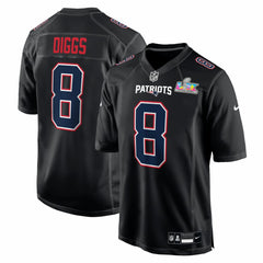 Stefon Diggs New England Patriots Super Bowl LX Patch Carbon Fashion Game Jersey - Black - Nike