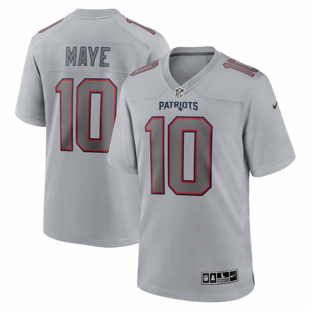 Drake Maye New England Patriots Atmosphere Fashion Game Jersey - Gray - Nike