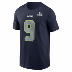 Kenneth Walker III Seattle Seahawks Super Bowl LX Patch Name & Number T-Shirt - College Navy - Nike