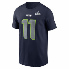 Jaxon Smith-Njigba Seattle Seahawks Super Bowl LX Patch Name & Number T-Shirt - College Navy - Nike