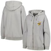 Minnesota Vikings The Wild Collective Women's Faux Fur Lined Tri-Blend Full-Zip Hoodie - Gray - NFL