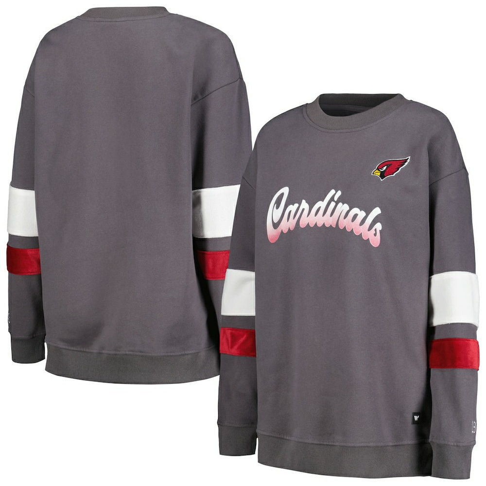 Arizona Cardinals The Wild Collective Women's Fleece Pullover Sweatshirt - Charcoal - NFL
