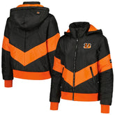 Cincinnati Bengals The Wild Collective Women's Puffer Full-Zip Hoodie - Black - NFL