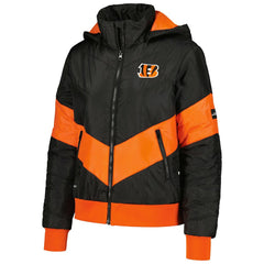 Cincinnati Bengals The Wild Collective Women's Puffer Full-Zip Hoodie - Black - NFL